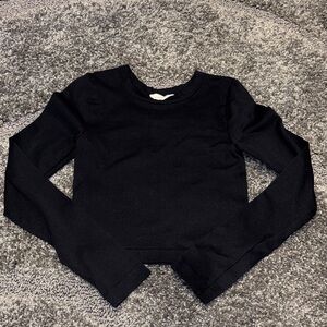 Happily Grey Small Classic Black Long Sleeve Top EUC solid black